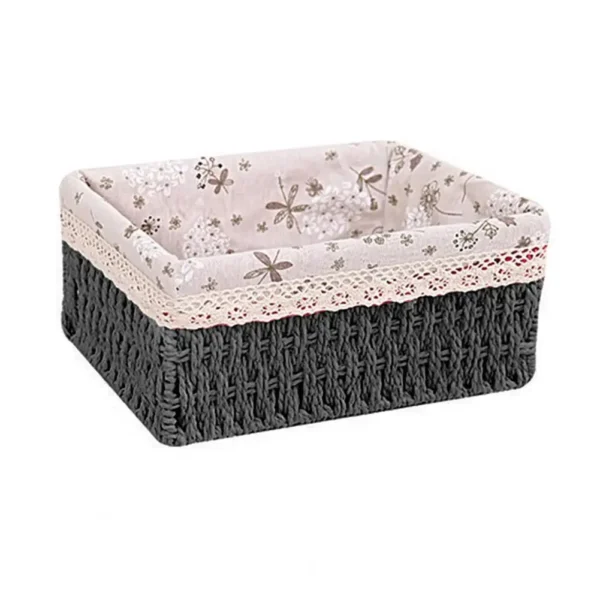 Storage Basket Eco-friendly Wear Resistant Fabric Anti-deform Rattan Organizer Case Handmade Straw Snacks Fruit Debris For Home - Image 3