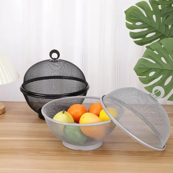 Mesh Fruit Basket with Lid Prevent Fly Stainless Steel Kitchen Drain Basket Vegetables Fruit Holder Kitchen Supplies ??? ?? ??? - Image 3