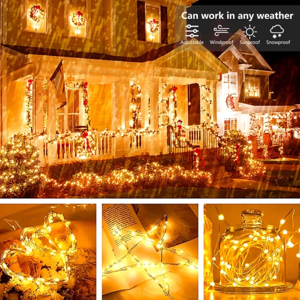 5M/10M/20M USB LED String Lights Copper Silver Wire Garland Light Waterproof Fairy Lights For Christmas Wedding Party Decorative - Image 6