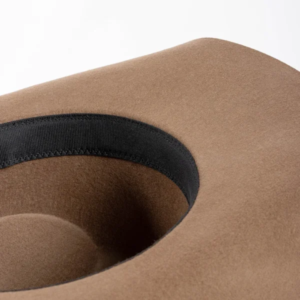 100% Wool Concave Shape Top Hat Fashion Belt Buckle Decorative Woolen Curling Wide Brim Fedora Hat Unisex Western Cowboy Hat - Image 6