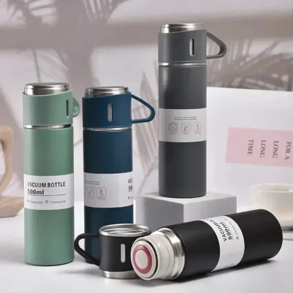 500ML 304 Stainless Steel Vacuum Insulated Bottle Gift Set Office Business Style Coffee Mug Thermos Bottle Portable Flask Carafe - Image 3