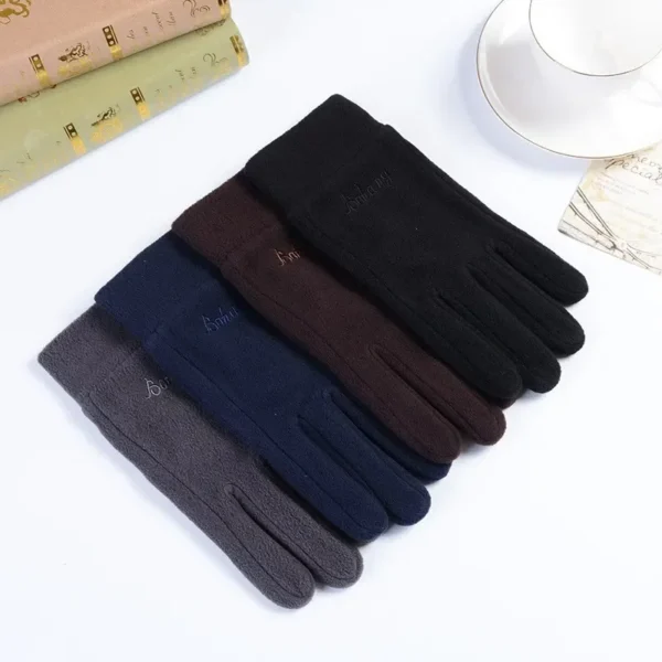 Thicken Fleece Gloves for Men Women Winter Warm Thermal Full Finger Glove Outddor Windproof Running Skiing Cycling Mittens - Image 4