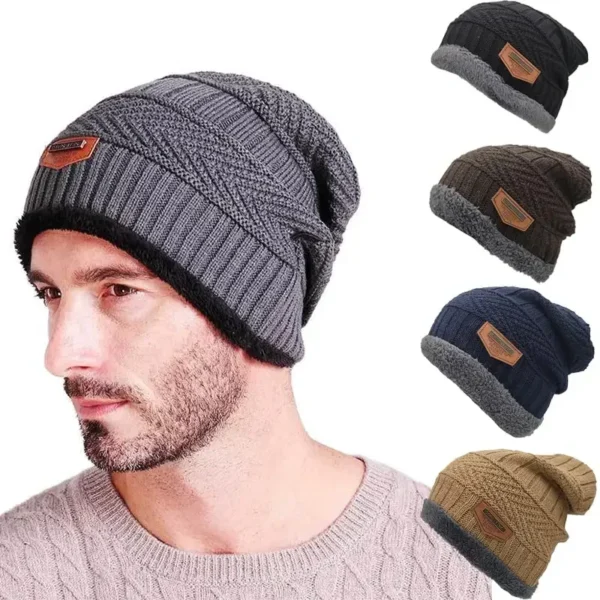 Knitted Hat, Autumn And Winter, Korean Version, Velvet Thickened Pullover Hat, Ear Protector, Head Cap, Outdoor Cycling Beanie