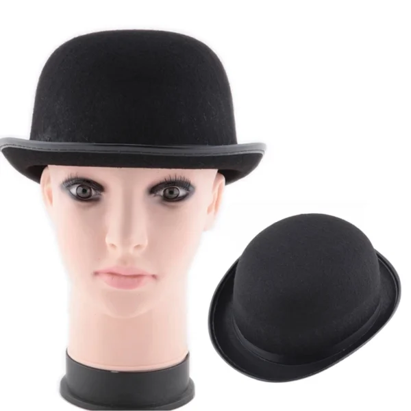 Bombin Hat Bowler Hat Black Derby Hat Bowler Top Hat Jazz Stage Carnival Costume Theater Costume Hat Magician Top Hat - Image 2