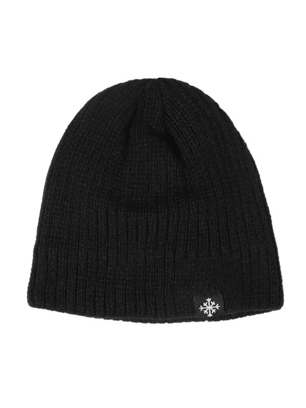 New Korean Version Of The Simple Snowflake Cloth Label Knit Cap Outdoor Sports Leisure Warm Hat For Men And Women - Image 4