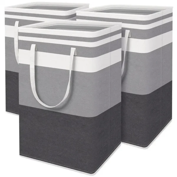 1pc Grey Large Capacity Waterproof Cotton Linen Dirty Clothes Basket Simplified Clothes Sundrie Storage Box Foldable Storage Bag