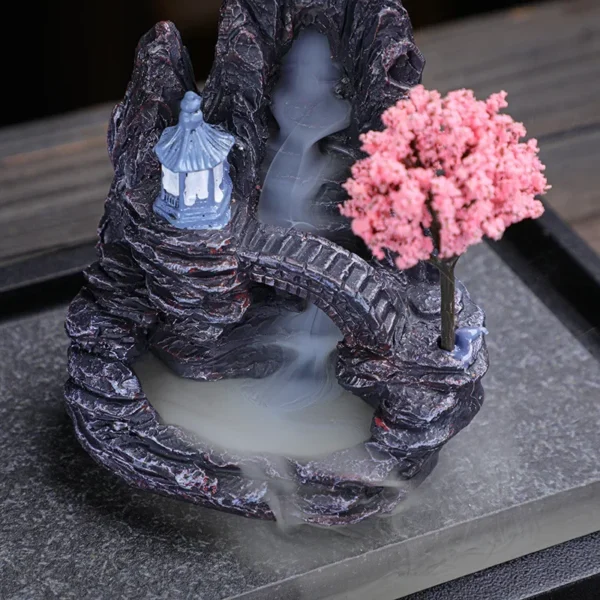 2024 Resin Reflux Incense Burner Tower Sandalwood Decoration Home Indoor Aromatherapy Mosquito Repellent Incense Burner Ornament