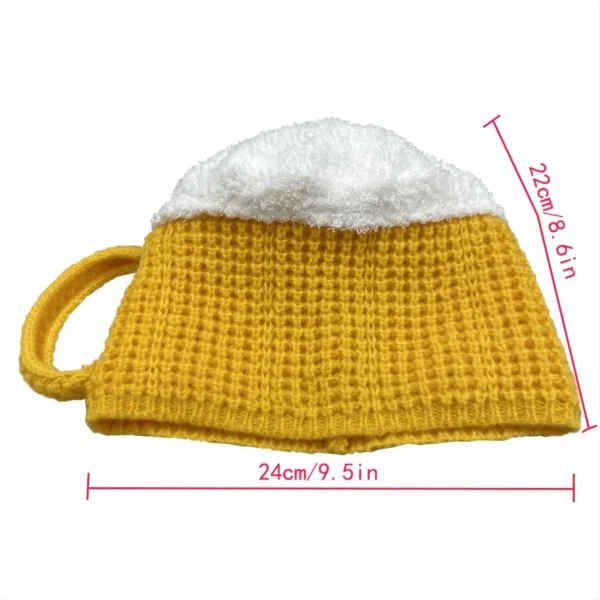 3D Beer Cup Hats Beanie  party Unisex Hairline Cap Beer Lovers Ear Warmers For Women Men New Year Presents Valentine's Fun Gift - Image 5