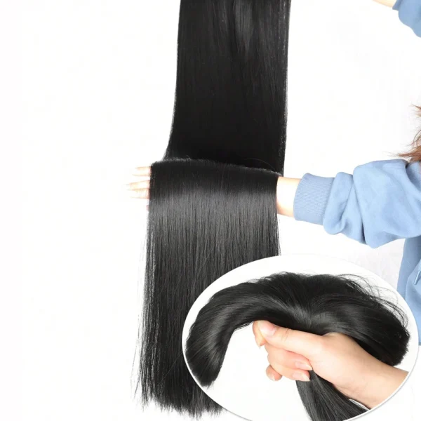 Synthetic Long Straight Hair 5 Clips Hair Extensions Ponytail Extension For Ladies Girls 40/24 Inches Clip In Extensions - Image 5