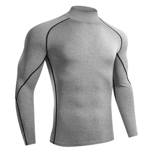 Men Running T shirt Quick Dry Bodybuilding Sport Shirt Long Sleeve Compression Top  Fitness Tight Rashgard Gym T-Shirt Men - Image 5