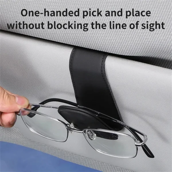 Universal Car Auto Sun Visor Eyeglass Hanger Clip Leather Glasses Holder Magnetic Multi-Function Automobile Accessories Storage - Image 4