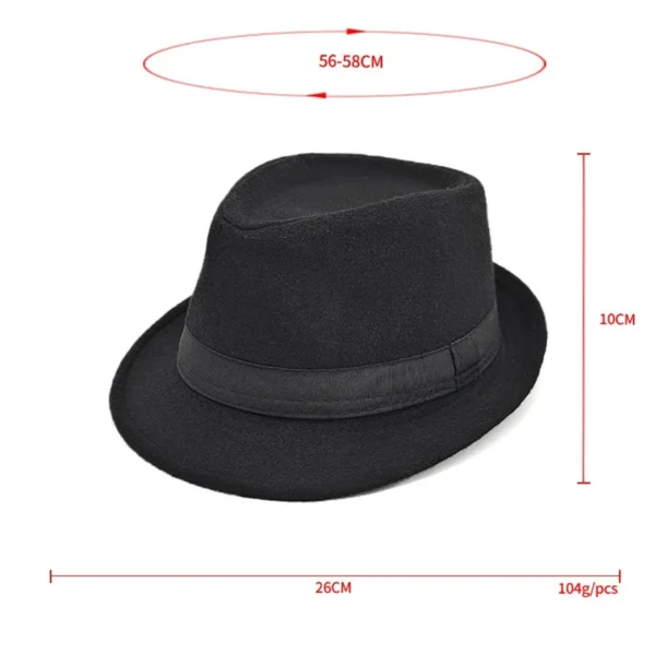 Unisex British Felt Jazz Hats For Middle Aged Men Bucket Hat Wool Fedoras Hat Autumn Winter Gentlemen Wedding Party Magic Caps - Image 6