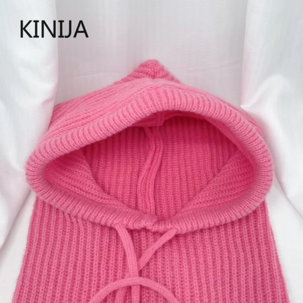 Women Knitted Balaclava Fashion Fake Collar Shawl Hooded Hat Thick Warm Beanines Winter Hat official website tool undefine - Image 6