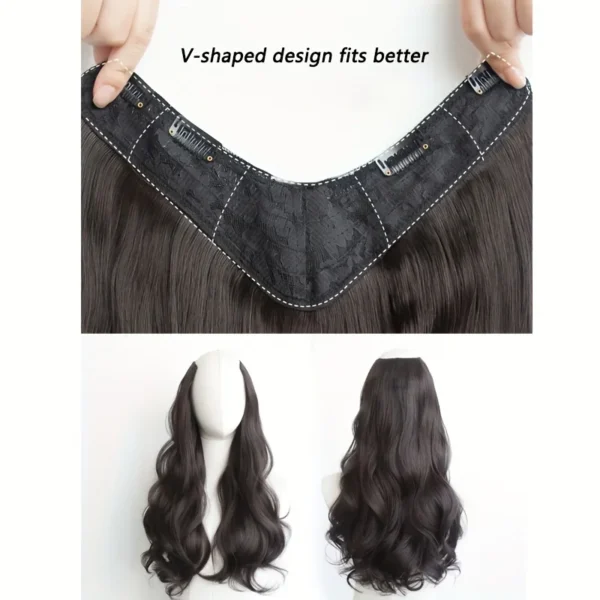 Invisible Long Wave Synthetic Hair Extensions - Fuller Hair Look, Natural-Looking Hair Strands - Confident Hairstyle Design - Image 2