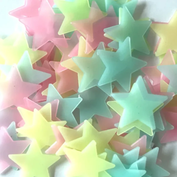 100pcs Fluorescent Glow in the Dark Stars Wall Stickers for Kids Rooms Decoration Livingroom Baby Bedroom Ceiling Home Decor - Image 3