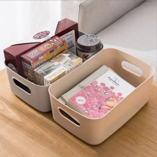 Storage Basket Three Sizes Rectangular Cosmetic Sorting Box Kitchen Storage Box Snack Storage Basket for Kitchen Bedroom Office - Image 5