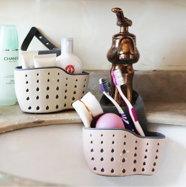 Kitchen Sink Drainage Basket Hanging Bag Faucet Sponge Shelf Dishwashing Dishwashing Sink Hole-free Storage Hanging Basket - Image 2