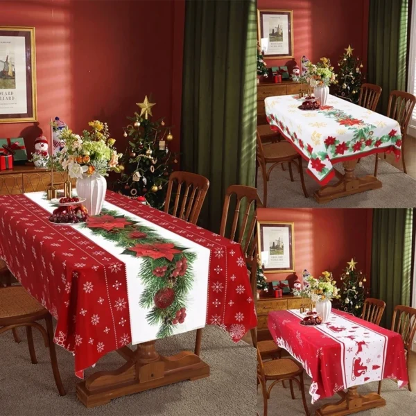 Christmas Tablecloth Merry Christmas Decorations For Home 2024 Xmas Table Cover Navidad Noel Table cloth Decor New year 2025 - Image 6