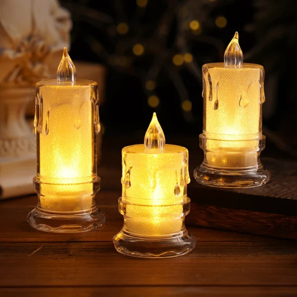 Christmas Ornaments 2025 Christmas Decoration Retro Glowing Candle Holder New Year 2025 Decorative Props Navidad Lamp Supplies - Image 6