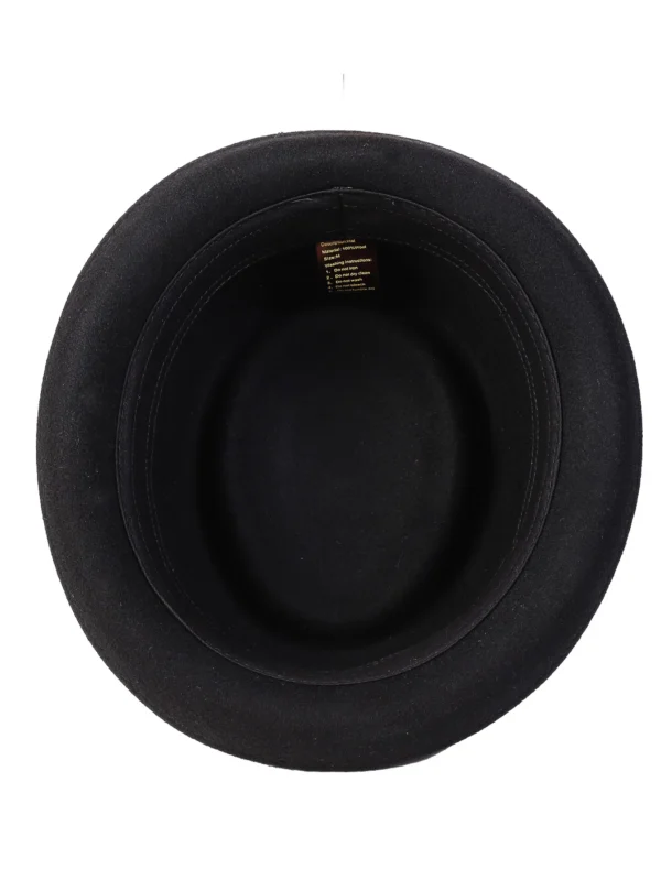 2024 Black Pork Pie Hat Wool Felt Bow Mens Fedora Jazz Cap Church Panama Gangsters Caps Gentlemen Fashion Porkpie Hats - Image 4