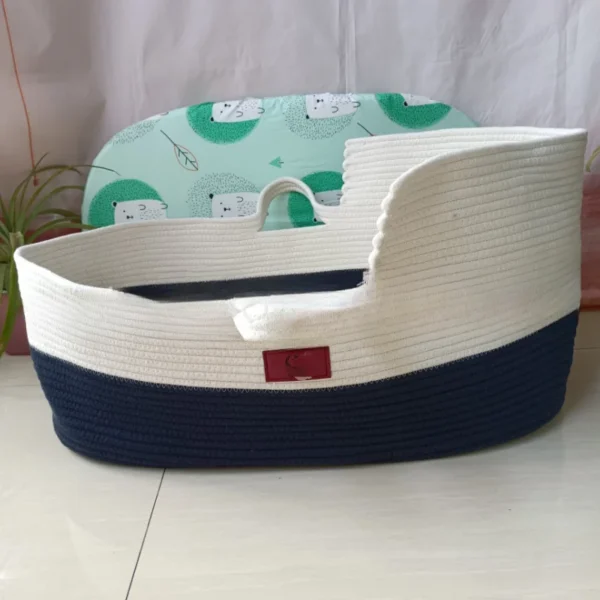 Nappy Caddy Organiser Baby Diaper Basket Newborn Basket Neutral Baby Moses Basket Portable Baby Bed Handheld Moses Basket Cotton - Image 4