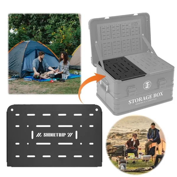 3Pcs 50L Aluminum Alloy Travel Storage Box Board Mobile Table Board Camping Equipment Desktop Board for Shinetrip/Rockbrook - Image 3