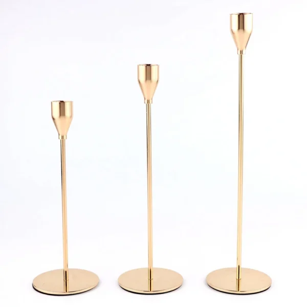 3Pcs/Set Chinese Style Metal Candle Holders Simple Golden Wedding Decoration Bar Party Living Room Home Decor Candlestick - Image 2