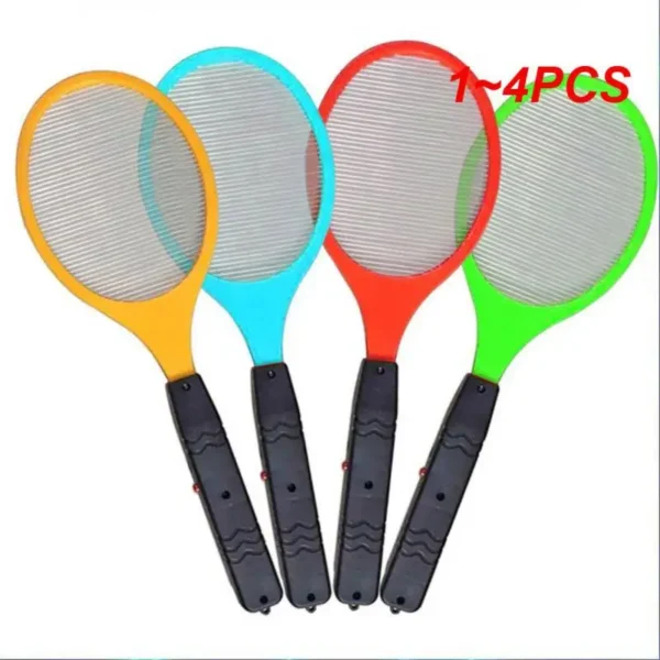 1~4PCS Mosquito Electric Racket Fly Swatter Fryer Flies Cordless Battery Power Bug Zapper Insects Kills Night Baby Sleep