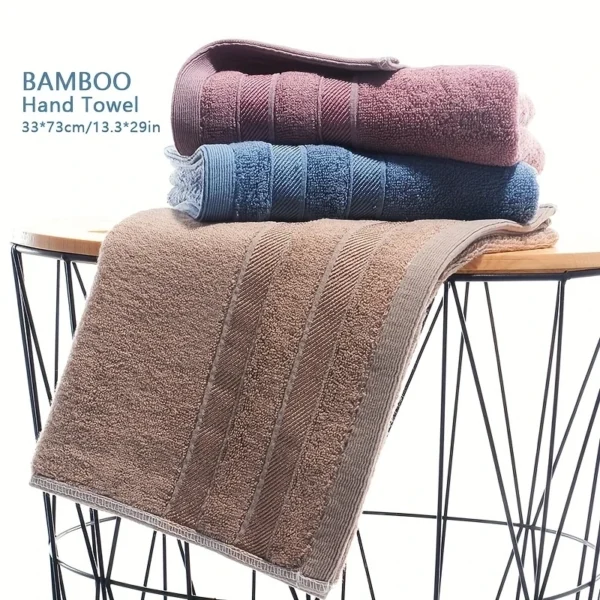 1 PC Natural, Sustainable, Hypo-Alergenic, High Absorbent, Super Soft Luxury Premium Bamboo Cotton Hand Towels - Image 3