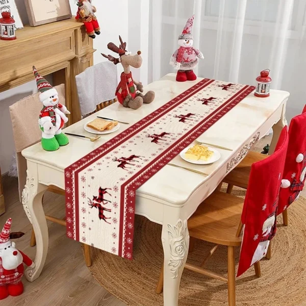 Christmas Table Runner Merry Christmas Decorations For Home 2024 Cristmas Table Flag Cover Navidad Noel Gift New year Tablecloth - Image 6