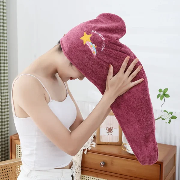 1pc Quickly Dry Hair Hat Super Absorbent Soft Bathroom Women Head Towels Girls Cute Hair Towel Hair Dry Wrap Bonnets - Image 2