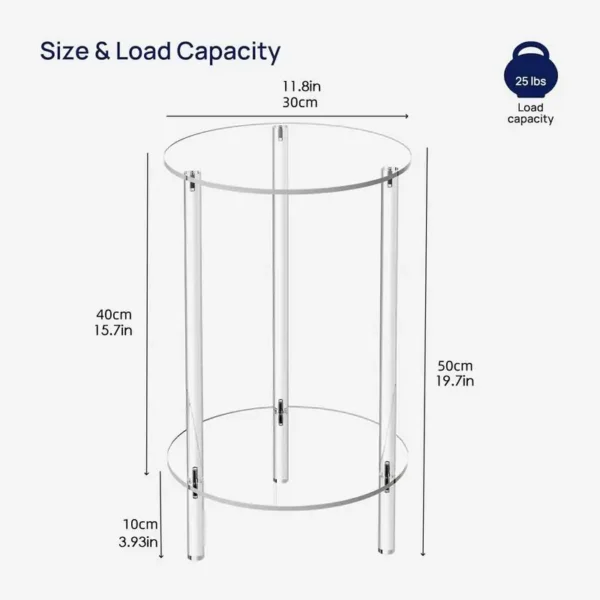 Acrylic Drink Table Clear Small Round End Table Coffee Table Clear Drink Table Small Round End Modern Round Side Table - Image 6