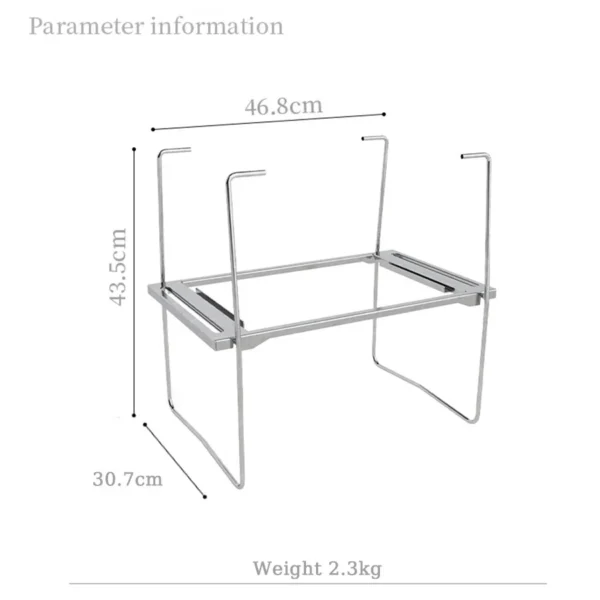 SmiloDon Stainless Steel Camping Stove Table Portable Folding Cooking Rack Outdoor Picnic Folding Rack Adapted GS450 - Image 2