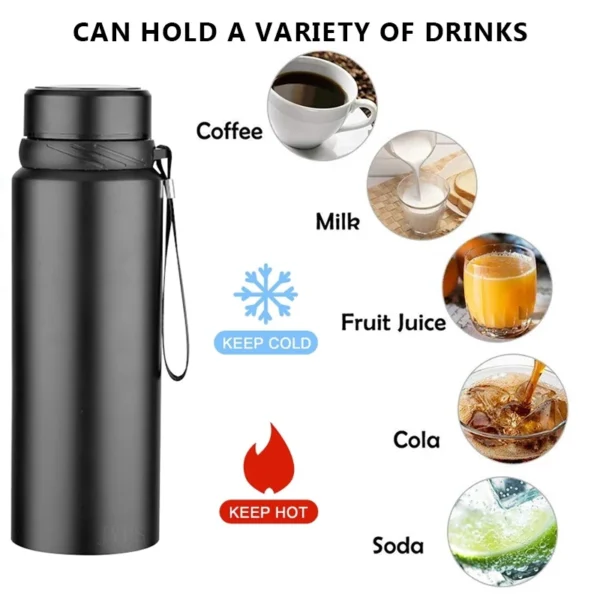 1L Thermal Water Bottle Keep Cold and Hot Water Bottle Thermos for Water Tea Coffee Vacuum Flasks Stainless Steel Thermos Bottle - Image 2