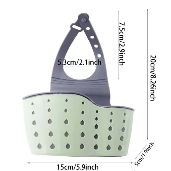 Sink Draining Hanging Basket Adjustable Kitchen Accessories Rubber Sink Bag Soap Sponge Shelf Faucet Holder for Bathroom 1PC - Image 2