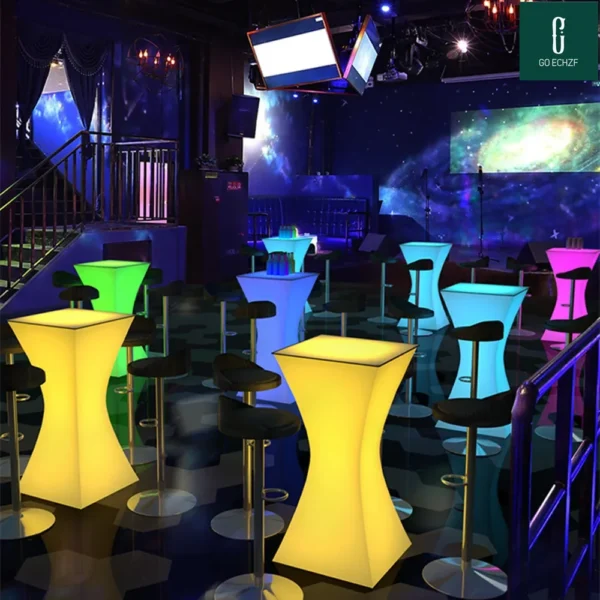 BarTable Rechargeable LED Luminous Cocktail Table Waterproof IP54 Bar Set KTV Disco Party Supply - Image 5