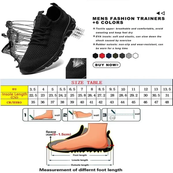 Men Casual Sport Shoes Light Sneakers White Outdoor Breathable Mesh Black Running Shoes Athletic Jogging Tennis Shoes - Image 6