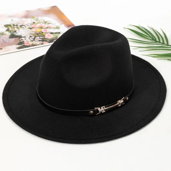 New Fashion Elegant Jazz Hat Woolen Hat Women's Spring Autumn Winter Woolen Fabric Vintage Literature Peaked cap - Image 6