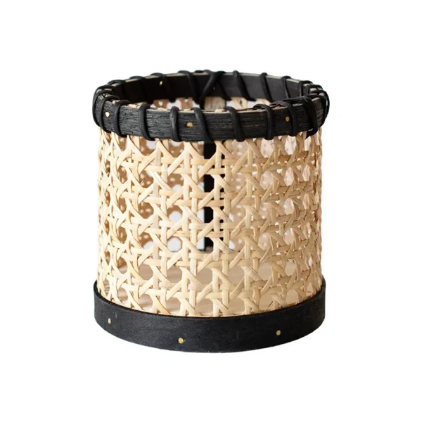 White Rattan Hand-woven Rattan Pen Holder Small Cylinder Small Flower Basket Tableware Storage Basket Small Sundry Basket - Image 6