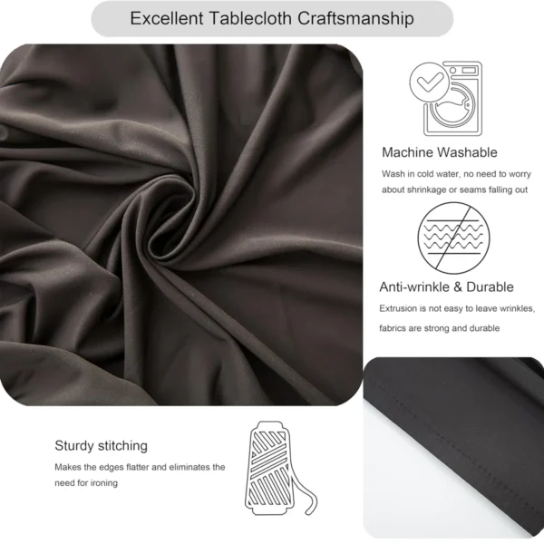 1 Pc 4/6/8ft Spandex Tablecloth Elastic Fitted Stretch Rectangular Tablecloth Washable and Wrinkle Resistant Patio Table Cover - Image 4