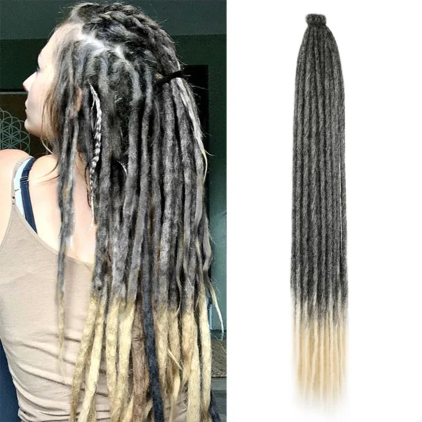 24 Inch Synthetic Dreadlock Hair Extensions 10 Root/Lot Hippie Single Ended Dreads Loc Extensions Reggae Style Crochet Hair - Image 3