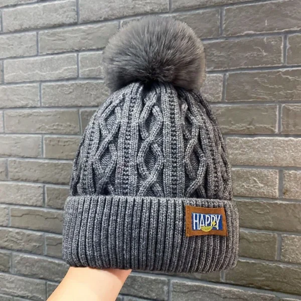 Fashion Women Pompoms Hat Hairball Hat Thickened Fall and Winter Warm Hat Stylish Beanie Hats Casual Outdoor Knitted Cap - Image 5