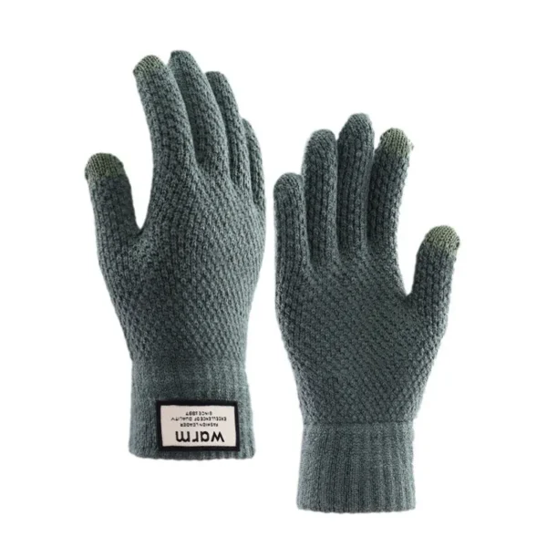 Winter Men Knitted Gloves Touch Screen High Quality Male Mitten Thicken Warm Wool Cashmere Solid Men Business Gloves Autumn - Image 5