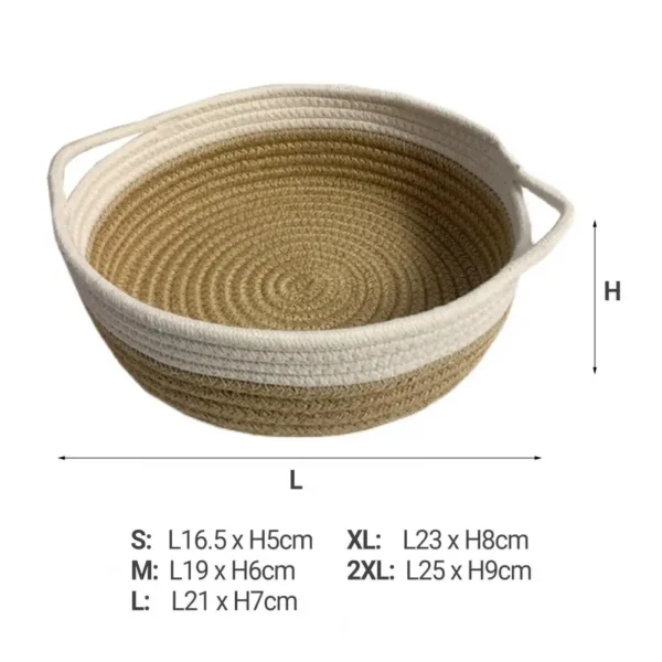 Cotton Rope Weave Storage Basket Table Bowl Wicker Basket Baby Nursery Basket Kids Toys Storage Box Cosmetics Organizer/Handle - Image 6