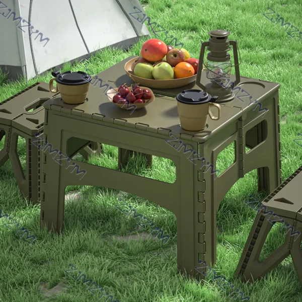 Outdoor Folding Table Portable Camping Plastic Table Set Simple Table Picnic Equipment Supplies - Image 2