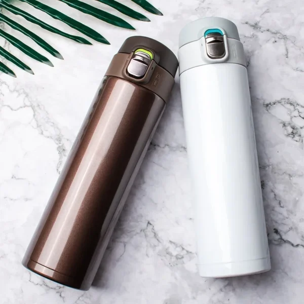 500ML Stainless Steel Bouncing Cover Vacuum Flask Thermos Cup Coffee Tea Milk Thermo Bottle Coffee Mug Water Bottle - Image 2