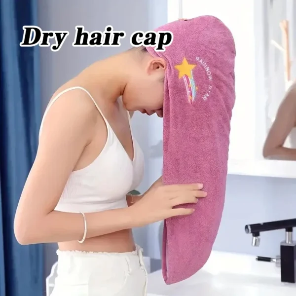 Women Soft Microfiber Towels Shower Cap Towel Bath Hats for Women Dry Hair Cap Quick Drying Soft for Lady Turban Head Girl Towel