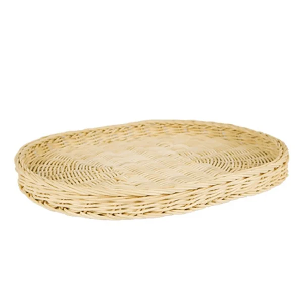 Handwoven Rattan Bread Basket Fruit Vegetables Serving Baskets with Cover - Image 2