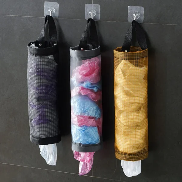 Kitchen Wall-mounted Storage Basket, Household Large-capacity Plastic Bag Storage Bag Plastic Bag Storage Box Wall Hanging Bag - Image 2