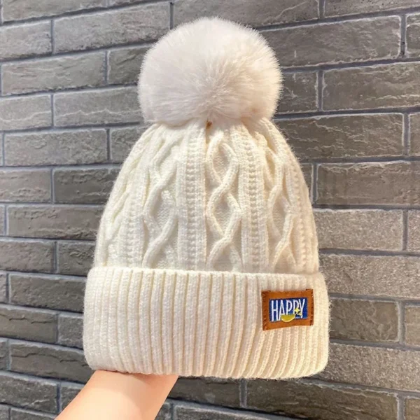 Fashion Women Pompoms Hat Hairball Hat Thickened Fall and Winter Warm Hat Stylish Beanie Hats Casual Outdoor Knitted Cap - Image 3